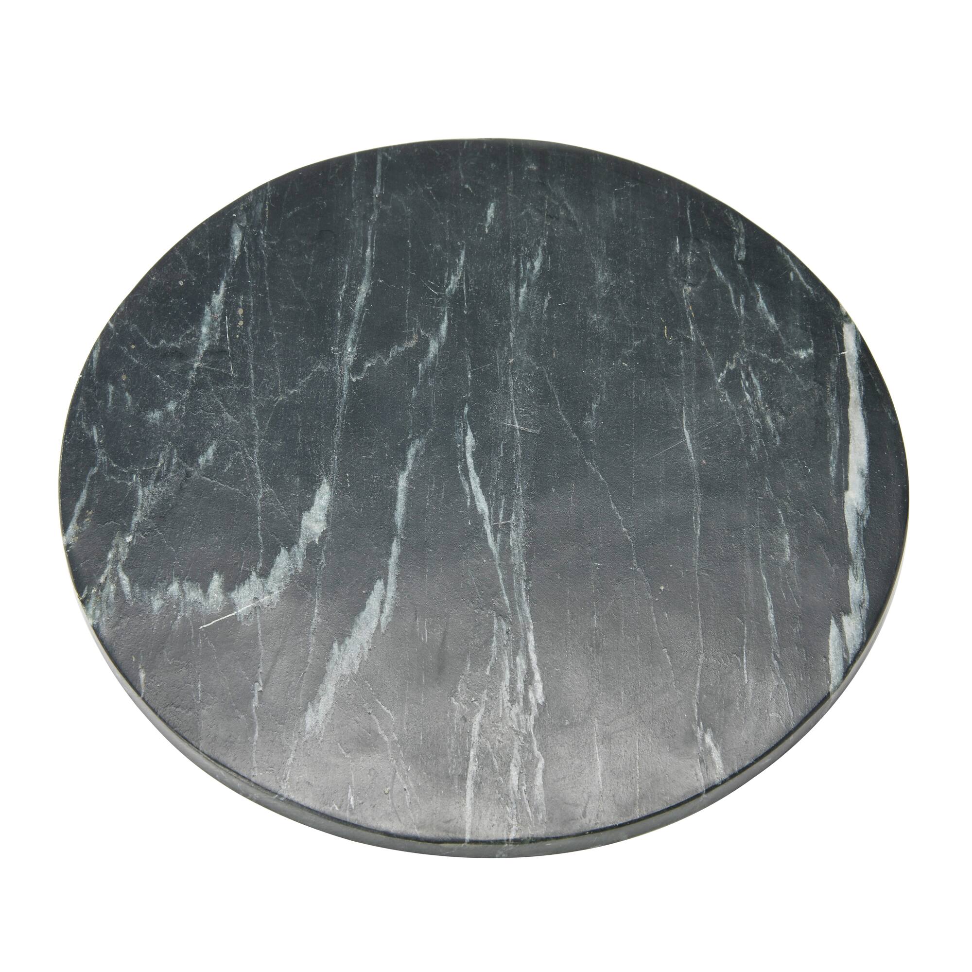 Hello Honey® Black & Natural Marble Serving Board with Mango Wood Stand Set